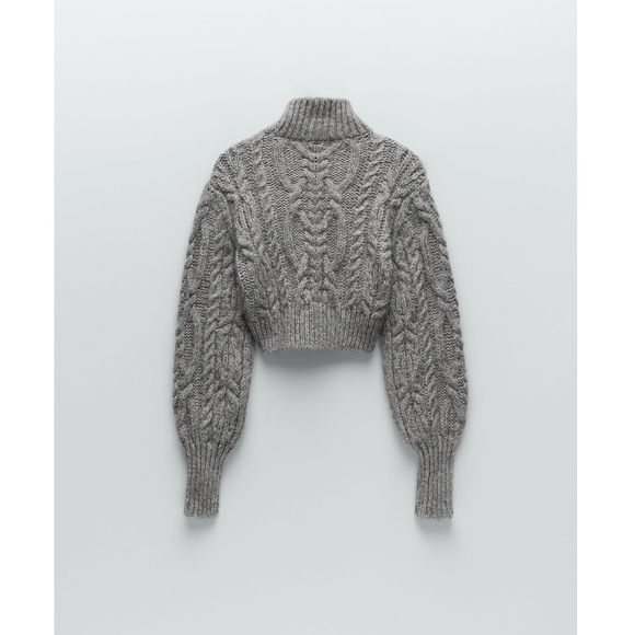 NWT Zara Cropped Cable Knit Sweater - Picture 9 of 10